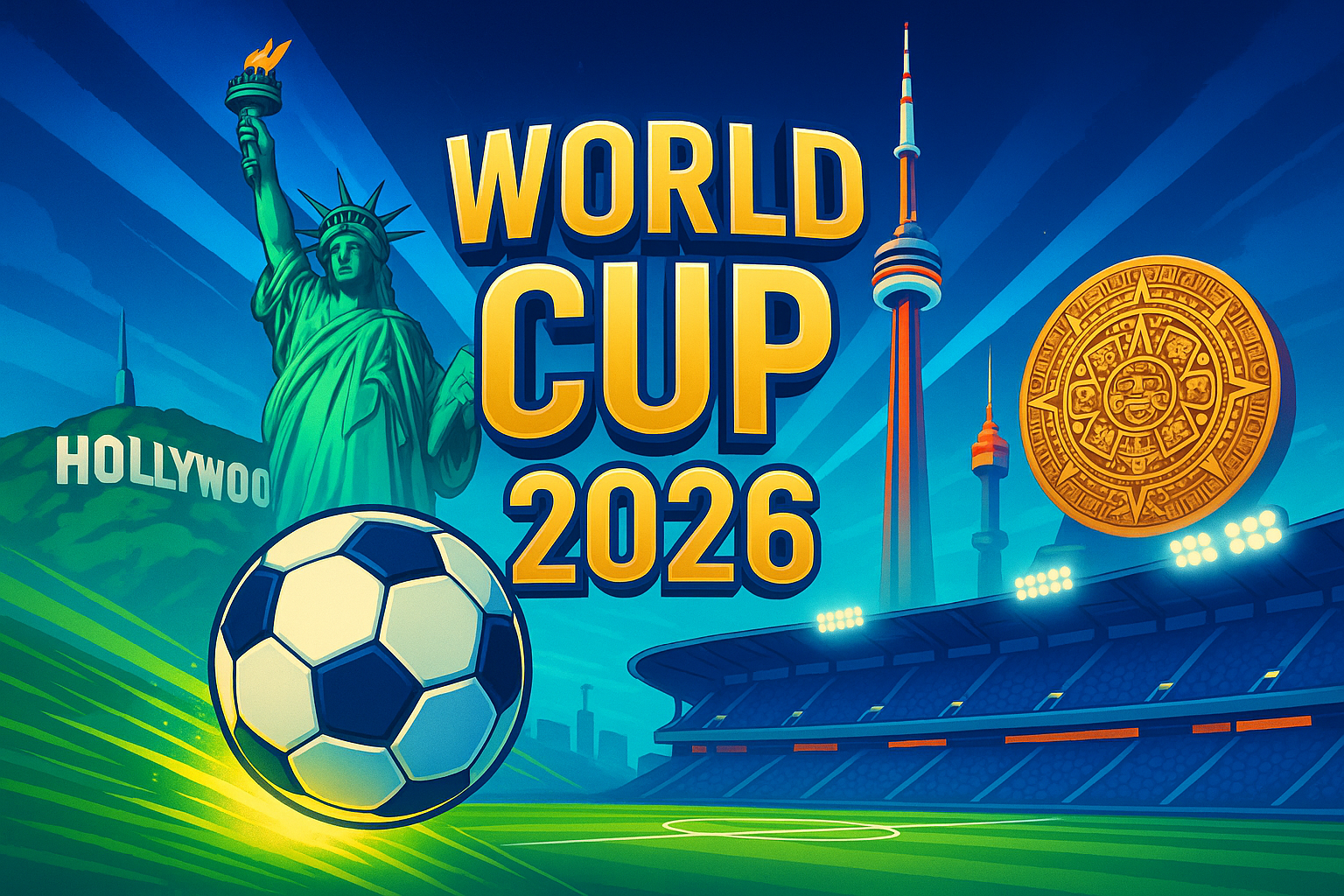 World Cup 2026 Stadium with Digital Real Estate Visualization